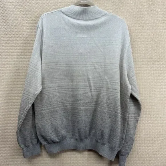 St. Croix Collections Mondo Uomo Ombre Gray V-Neck Sweater Men Size Large USA